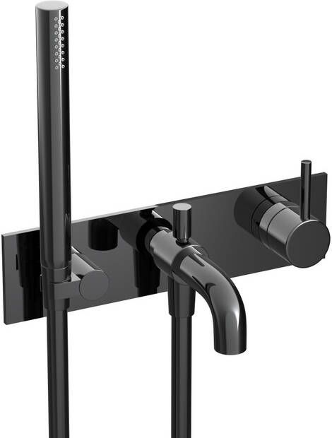 Hotbath COBBER Afbouwdeel Inbouw douche badmengkraan. Gepolijst zwart PVD CB126EXTPBP
