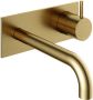 Hotbath Cobber afbouwdeel inbouw wastafelmengkraan met achterplaat en 18 cm uitloop geborsteld messing (goud) PVD CB006EXT18BBP - Thumbnail 2