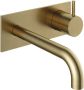 Hotbath Cobber afbouwdeel inbouw wastafelmengkraan met achterplaat en 18 cm uitloop geborsteld messing (goud) CB006EXT18BB - Thumbnail 2