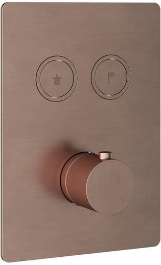 Hotbath Cobber afbouwdeel inbouwthermostaat met 2 pushbuttons geborsteld koper PVD PB009QEXTBCP