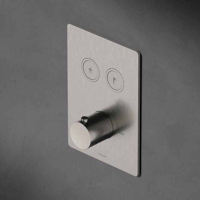 Hotbath Cobber afbouwdeel inbouwthermostaat met 2 pushbuttons verouderd ijzer PB009QEXTAI