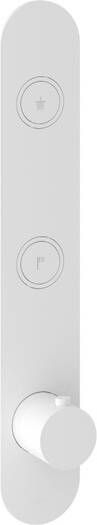 Hotbath Cobber afbouwdeel inbouwthermostaat met 2 pushbuttons verticale plaatsing mat wit PB066EXTWH