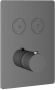 Hotbath Cobber afbouwdeel voor inbouwthermostaat met 3 pushbuttons geschikt voor verticale plaatsing geborsteld messing PVD - Thumbnail 2