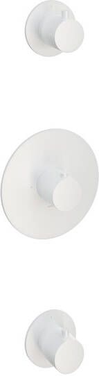 Hotbath Cobber afbouwdeel inbouwthermostaat met 2 stopkranen mat wit CB007EXTWH