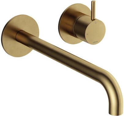 Hotbath Cobber Afbouwdeel voor wastafelkraan 25cm uitloop Living colours Geborsteld Messing CB105EXT25BB - Foto 2