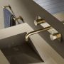Hotbath Cobber afbouwdeel wastafelmengkraan met achterplaat en 18 cm uitloop geborsteld messing (goud) CB006TEXT18BB - Thumbnail 1