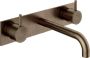 Hotbath Cobber afbouwdeel wastafelmengkraan met achterplaat en 18 cm uitloop verouderd messing CB006TEXT18AB - Thumbnail 1