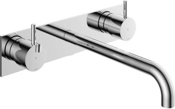 Hotbath Cobber afbouwdeel wastafelmengkraan met achterplaat en 25 cm uitloop chroom CB006TEXT25CR - Foto 2