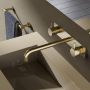 Hotbath Cobber afbouwdeel wastafelmengkraan met achterplaat en 25 cm uitloop geborsteld messing (goud) CB006TEXT25BB - Thumbnail 1