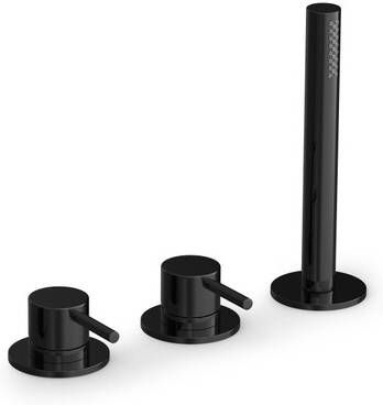 Hotbath COBBER Badrandcombinatie één hendel mengkraan z Gepolijst zwart PVD CB075PBP