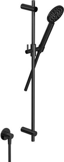 Hotbath COBBER Doucheset glijstang 90cm wandaansluitbocht doucheslang 150cm handdouche Gepolijst zwart PVD M308PBP