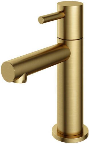 Hotbath Cobber Fonteinkraan opbouw L-uitloop 8.5cm PVD geborsteld messing E001BBP