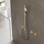 Hotbath Cobber glijstang 90cm met wandaansluitbocht 150cm doucheslang en ronde handdouche messing verouderd verweerd M308AB - Thumbnail 2