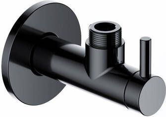 Hotbath Cobber Hoekstopkraan 2-weg omstel Gepolijst Zwart PVD P2002PBP