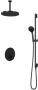 Hotbath Cobber IBS 22 inbouw doucheset mat zwart met ronde 3 standen handdouche 30cm hoofddouche met plafondbuis 15cm wandsteun met uitlaat - Thumbnail 1