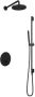 Hotbath Cobber IBS22 Regendoucheset inbouw 35cm wandarm 20cm ronde hoofddouche staafhanddouche glijstang mat zwart IBS22BL7 - Thumbnail 1