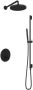 Hotbath Cobber IBS22 Regendoucheset inbouw 35cm wandarm 30cm ronde hoofddouche staafhanddouche glijstang mat zwart IBS22BL57 - Thumbnail 1