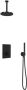 Hotbath Cobber IBS 23 inbouw doucheset mat zwart met staafhanddouche 20cm hoofddouche met plafondbuis 15cm wandsteun met uitlaat - Thumbnail 1