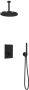 Hotbath Cobber IBS 23 inbouw doucheset mat zwart met staafhanddouche 30cm hoofddouche met plafondbuis 15cm wandsteun met uitlaat - Thumbnail 1