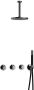 Hotbath Cobber IBS70 Regendoucheset inbouw 15cm plafondarm 20cm ronde hoofddouche staafhanddouche zwart chroom IBS70BK2 - Thumbnail 1
