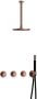 Hotbath Cobber IBS70 Regendoucheset inbouw 30cm plafondarm 20cm ronde hoofddouche staafhanddouche koper geborsteld IBS70BC3 - Thumbnail 1