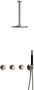 Hotbath Cobber IBS70 Regendoucheset inbouw 30cm plafondarm 20cm ronde hoofddouche staafhanddouche nikkel geborsteld IBS70GN3 - Thumbnail 1