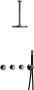 Hotbath Cobber IBS70 Regendoucheset inbouw 30cm plafondarm 20cm ronde hoofddouche staafhanddouche zwart chroom IBS70BK3 - Thumbnail 1