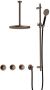 Hotbath Cobber complete thermostatische douche inbouwset cobber 70 met 2 stopkranen met ronde handdouche plafondbuis 30 cm 30 cm hoofddouche en - Thumbnail 1