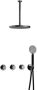 Hotbath Cobber IBS70 Regendoucheset inbouw 30cm plafondarm 30cm ronde hoofddouche 3 standen handdouche glijstang geborsteld messing PVD IBS70BBP1357 - Thumbnail 1
