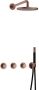 Hotbath Cobber IBS70 Regendoucheset inbouw 38.5cm wandarm 20cm ronde hoofddouche staafhanddouche koper geborsteld IBS70BC - Thumbnail 1