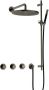 Hotbath Cobber complete thermostatische douche inbouwset cobber 70 met 2 stopkranen met 30 cm hoofddouche en glijstang verouderd ijzer - Thumbnail 1