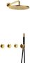 Hotbath Cobber IBS70 Regendoucheset inbouw 38.5cm wandarm 30cm ronde hoofddouche staafhanddouche messing gepolijst PVD IBS70NBP5 - Thumbnail 1