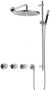 Hotbath Cobber IBSW70 complete thermostatische douche inbouwset met 2 stopkranen met 38.5cm wandarm 30cm ronde hoofddouche 3 standen ronde handdouche chroom IBSW70CR15 - Thumbnail 1