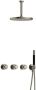 Hotbath Cobber IBSW70 Regendoucheset inbouw 15cm plafondarm 30cm ronde hoofddouche staafhanddouche glijstang mat zwart IBSW70BL257 - Thumbnail 1