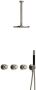 Hotbath Cobber IBSW70 Regendoucheset inbouw 30cm plafondarm 20cm ronde hoofddouche staafhanddouche glijstang Geborsteld nikkel IBSW70GN37 - Thumbnail 1