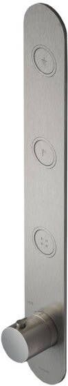 Hotbath Cobber Inbouwthermostaat met 3 pushbuttons verticale plaatsing verouderd ijzer HBPB050 PB050EXTAI