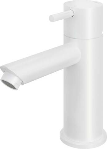 Hotbath Cobber 1-hendel wastafelmengkraan 14 3 cm hoog met rechte uitloop van 11 cm mat wit