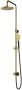 Hotbath Cobber M438 regendoucheset met omstel en 150cm doucheslang met 30cm ronde hoofddouche ronde handdouche messing geborsteld PVD M438BBP15 - Thumbnail 1