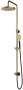 Hotbath Cobber M438 regendoucheset met omstel en 150cm doucheslang met 30cm ronde hoofddouche ronde handdouche messing geborsteld PVD M438BBP15 - Thumbnail 1