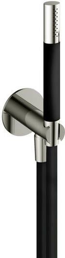 Hotbath Cobber M440 staafhanddouche met wandsteun en uitlaat en doucheslang 150cm nikkel glans M440NI