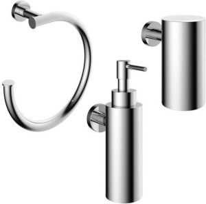 Hotbath Cobber wastafel accessoireset 3 delig chroom CBA01CR CBA08CR CBA09CR