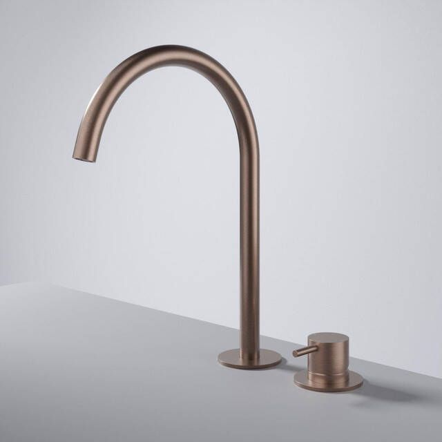 Hotbath Cobber Wastafelmengkraan hoog opbouw zonder waste Geborsteld Koper PVD CB023HBCP