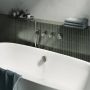 Hotbath Cobber X afbouwdeel voor inbouw bad douchethermostaat zonder uitloop met 2 stopkranen en staafhanddouche geborsteld nikkel - Thumbnail 2
