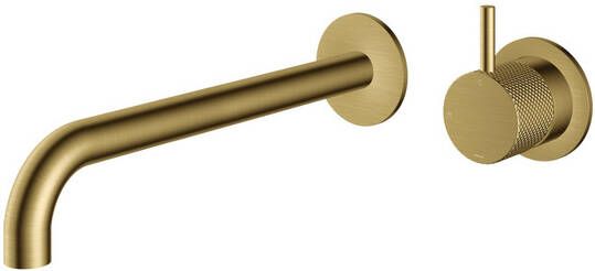 Hotbath Cobber X Afbouwdeel voor wastafelmengkraan 25cm uitloop Geborsteld Messing PVD CX105EXT25BBP