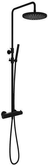 Hotbath Cobber X SDS9 thermostatische regendoucheset met 30cm ronde hoofddouche staafhanddouche zwart mat SDSX9BL5