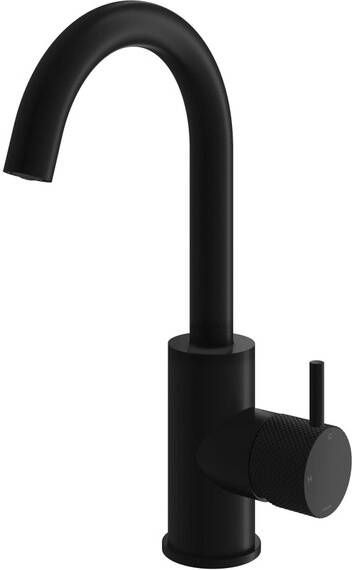 Hotbath Cobber X wastafelmengkraan met draaibare uitloop zonder waste 27 8 x 13 5 cm mat zwart - Foto 2