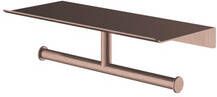 Hotbath &MORE Dubbele Rolhouder voor planchet serie Geborsteld koper PVD SHA05BCP