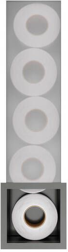 Hotbath &MORE Inbouw Reserverol Houder 16x60x14cm voor 6 rollen Geborsteld gunmetal PVD ST016BGP