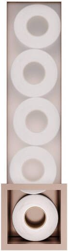 Hotbath &MORE Inbouw Reserverol Houder 16x60x14cm voor 6 rollen Geborsteld koper PVD ST016BCP
