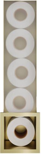 Hotbath &MORE Inbouw Reserverol Houder 16x60x14cm voor 6 rollen Geborsteld messing PVD ST016BBP